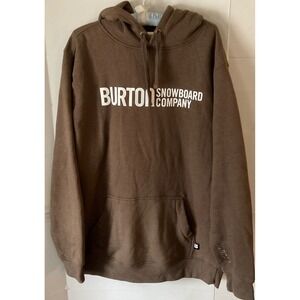 Burton Snowboard Company Brown Graphic Pullover Hoodie Mens XL 17275 CN